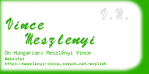 vince meszlenyi business card